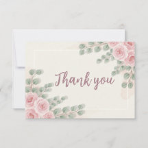 Elegantes Blush Floral Brautparty Danke Karte
