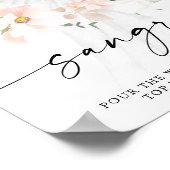 Elegantes Blush Floral Brautparty Sangria Bar Poster (Ecke)
