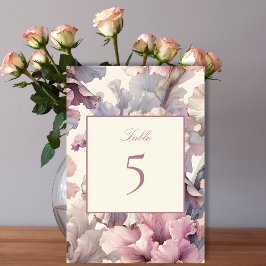 Elegantes Blush Floral Wedding Tischnummer Signatu