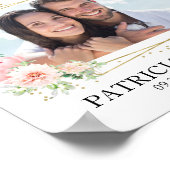 Elegantes Blush Foto Hochzeit Begrüßungszeichen Poster (Ecke)