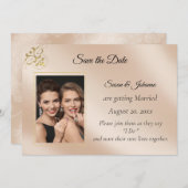 Elegantes Blush Gay Foto Save the Date (Vorne/Hinten)