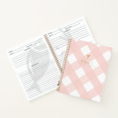 Elegantes Blush Gingham Blank Cocktail Rezept Buch (Innenseite)