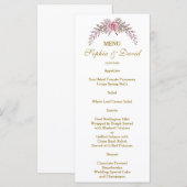 Elegantes Blush Gold Frame Wedding Menü Menükarte (Vorne/Hinten)