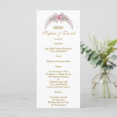 Elegantes Blush Gold Frame Wedding Menü Menükarte (Stehend Vorderseite)