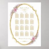 Elegantes Blush-Gold-Rahmen-Sitzdiagramm Poster (Vorne)