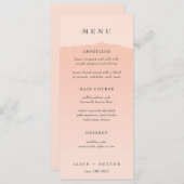 Elegantes Blush Gradient Wedding Menu Menükarte (Vorne/Hinten)