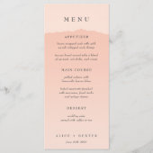 Elegantes Blush Gradient Wedding Menu Menükarte (Vorderseite)