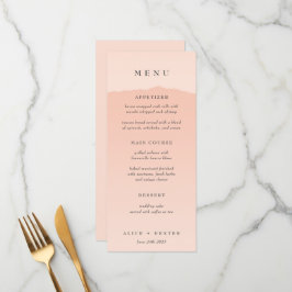 Elegantes Blush Gradient Wedding Menu Menükarte