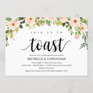 Elegantes Blush Hochzeitliches Probe Dinner Einladung