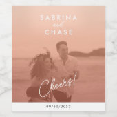 Elegantes Blush Hochzeitssaison Weinlabel Weinetikett (Einzelnes Label)