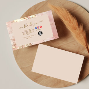 Elegantes Blush-Marmor-Gold-Professional Dankeskarte