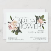 Elegantes Blush Modernes Brautparty mit Blumen Einladung (Vorderseite)