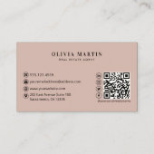 Elegantes Blush & Navy Berufliches Real Anwesen Lo Visitenkarte (Rückseite)