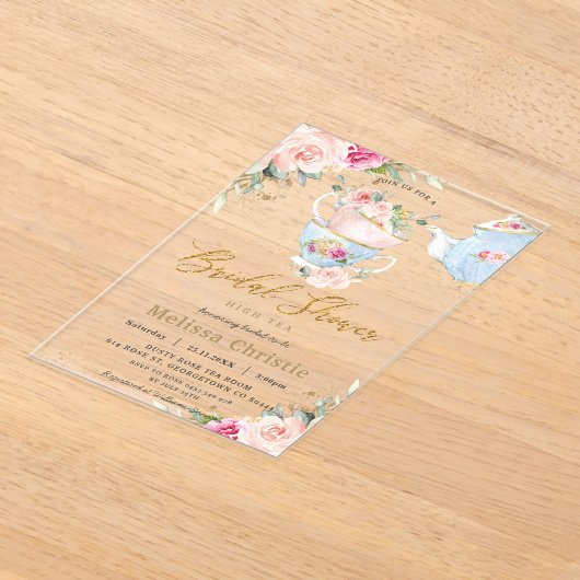 Elegantes Blush Party Brautparty Acryleinladungen (Ablage )