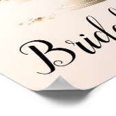 Elegantes Blush Peach Floral Cake Brautparty Poster (Ecke)