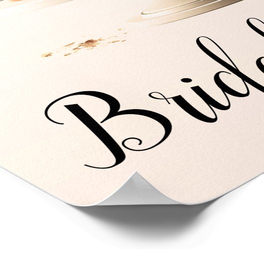 Elegantes Blush Peach Floral Cake Brautparty Poster (Ecke)