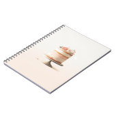 Elegantes Blush Peach Floral Cake Wedding Guestboo Notizblock (Linke Seite)