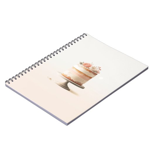 Elegantes Blush Peach Floral Cake Wedding Guestboo Notizblock (Linke Seite)