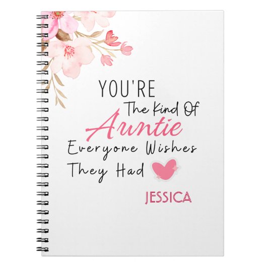 Elegantes Blush Personalisiertes Tantchen Geschenk Notizblock (Vorderseite)