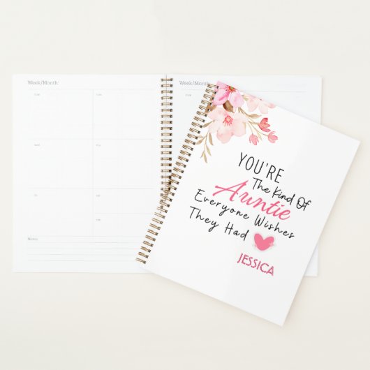 Elegantes Blush Personalisiertes Tantchen Geschenk Planer (Anzeige)