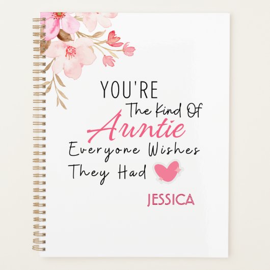 Elegantes Blush Personalisiertes Tantchen Geschenk Planer (Vorderseite)