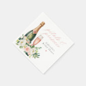 Elegantes Blush Petals & Prosecco Brautparty Serviette (Ecke)