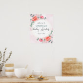 Elegantes Blush Pink Babydusche Begrüßungszeichen Poster (Küche)