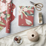 Elegantes Blush Pink Bläschen Eukalyptus-Geschenk Geschenkpapier<br><div class="desc">Herrliche rosa und rot-farbene Blume mit grünen Akzenten,  zusammen mit einem hübschen Eukalyptus. Das ist auf einem hübschen Hintergrund. So hübsch für Brautparty oder Hochzeit.</div>