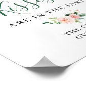 Elegantes Blush Pink Blume Blumenschildkröte Poster (Ecke)