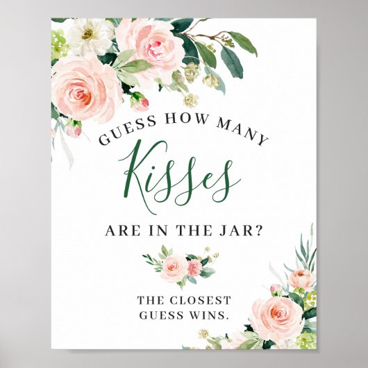 Elegantes Blush Pink Blume Blumenschildkröte Poster (Vorne)