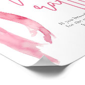 Elegantes Blush Pink Bow Wine Raffle Game Sign Poster (Ecke)