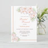 Elegantes Blush Pink Bridal Brunch Einladung (Stehend Vorderseite)