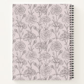 Elegantes Blush Pink Carnation Dankesblatt Notizblock (Rückseite)