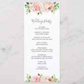 Elegantes Blush Pink Floral Wedding Programm (Rückseite)