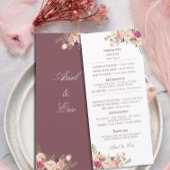 Elegantes Blush Pink Floral Wedding Programm