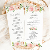 Elegantes Blush Pink Floral Wedding Programm
