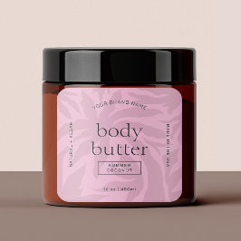 Elegantes Blush Pink Girly Body Butter Etikett Quadratischer Aufkleber