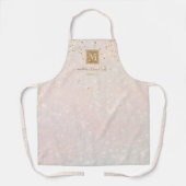 Elegantes Blush Pink Gold Glitzer Monogram Busines Schürze (Vorderseite)