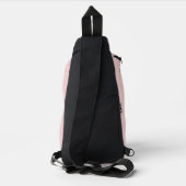 Elegantes Blush Pink Gray Script Monogram Crossbody Bag (Rückseite)