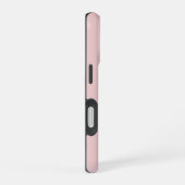 Elegantes Blush Pink Gray Script Monogram iPhone 16 Hülle (Rechte Seite)