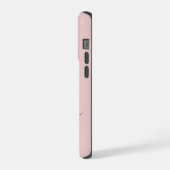 Elegantes Blush Pink Gray Script Monogram iPhone Hülle (Linke Seite)