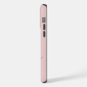 Elegantes Blush Pink Gray Script Monogram iPhone Hülle (Linke Seite)