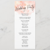 Elegantes Blush Pink-Hochzeitsprogramm Programm (Rückseite)