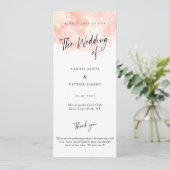 Elegantes Blush Pink-Hochzeitsprogramm Programm (Stehend Vorderseite)