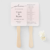 Elegantes Blush Pink Ombre Modernes Hochzeitsprogr Fächer (Vorne und Hinten)