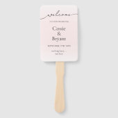 Elegantes Blush Pink Ombre Modernes Hochzeitsprogr Fächer (Vorderseite)