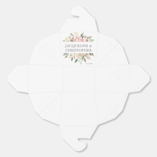 Elegantes Blush Pink Peony Floral Wedding Fortune Geschenkschachtel (Ungeklappt)