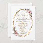 Elegantes Blush Probe Dinner Einladung (Vorne/Hinten)