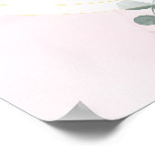 Elegantes Blush Rosa Aquarell Blume Begrüßungszeic Poster (Ecke)