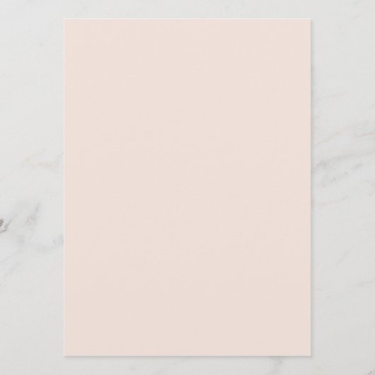 Elegantes Blush Rose & Greenery Blumenmenü Menükarte (Rückseite)